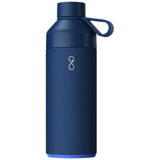 Termosflaska Big Ocean Bottle 1L med tryck Havsblå