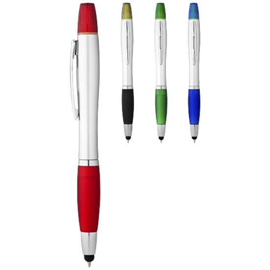 Penna Nash 2-i-1 stylus & överstrykning med tryck Silver/Grön