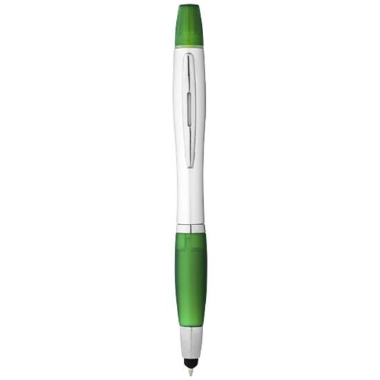Penna Nash 2-i-1 stylus & överstrykning med tryck Silver/Grön