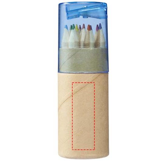 12-delars pennset cylinderbox med tryck Naturvit