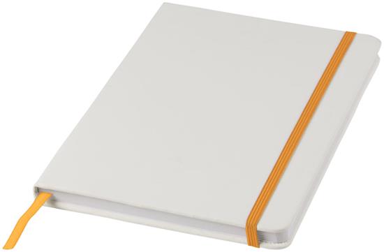 Anteckningsbok Spectrum A5 färgade band med tryck Vit/Orange