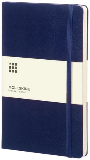 Anteckningsbok Moleskine Classic L, hårt omslag – linjerad med tryck Blå