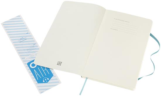 Anteckningsbok Moleskine Classic L, mjukt omslag – linjerad med tryck Blå