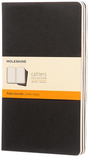 Anteckningsbok Moleskine Cahier Journal L – linjerad med tryck Svart