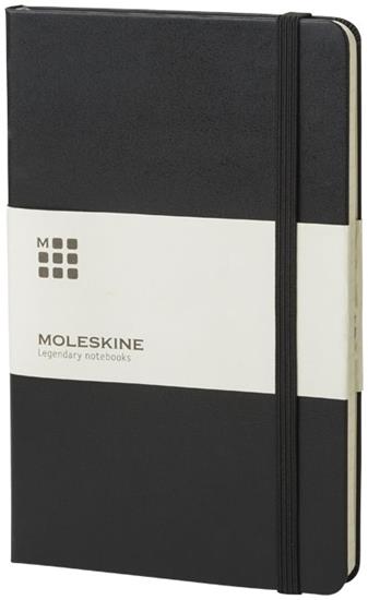 Anteckningsbok Moleskine Classic L, hårt omslag – blanka med tryck Svart