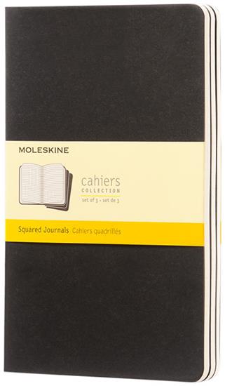 Anteckningsbok Moleskine Cahier Journal L – rutat med tryck Svart