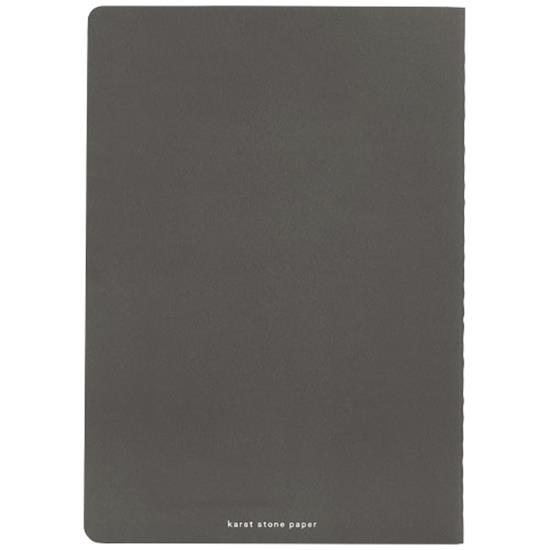 Anteckningsbok Karst® A5 av stenpapper, 2-pack med tryck Grå