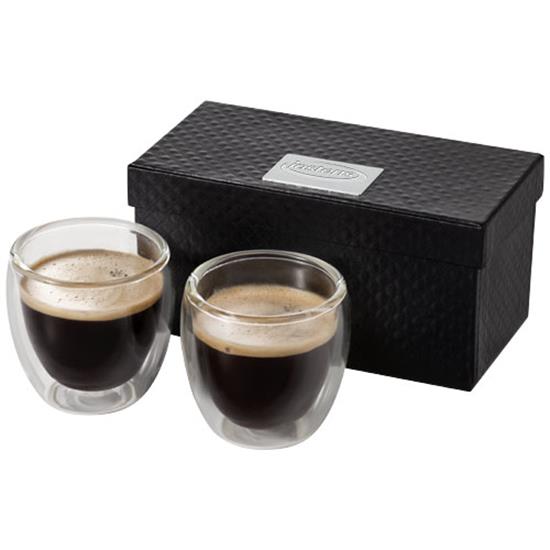 Espressomugg-set Boda 80ml 2-delars med tryck Frostad transparant