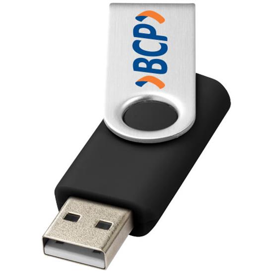 USB-minne Rotate Basic 2GB med tryck Svart/Silver