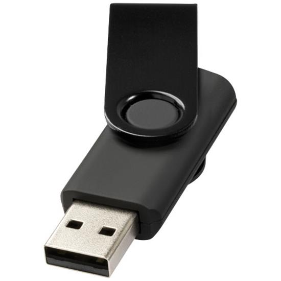 USB-minne Rotate Metall 4GB med tryck Svart