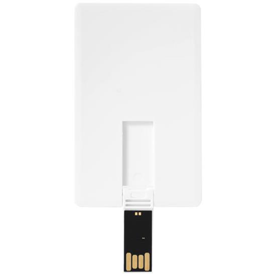 USB-minne Slim kreditkort 2GB med tryck Vit