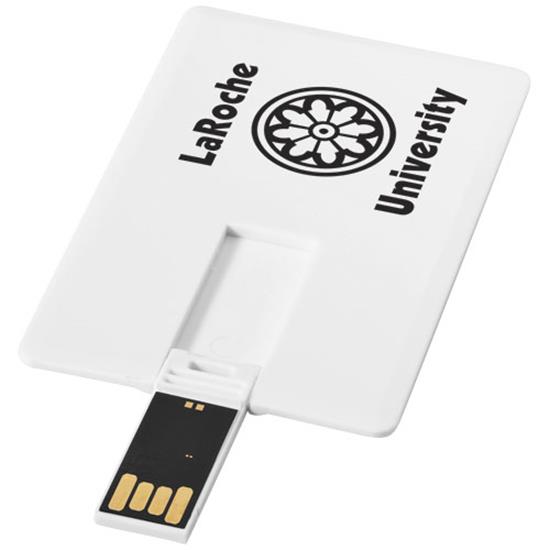 USB-minne Slim kreditkort 4GB med tryck Vit