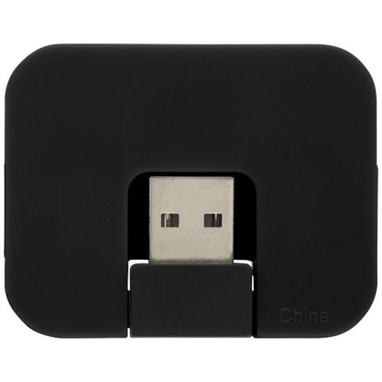 USB-hubb Gaia 4-portar med tryck Svart