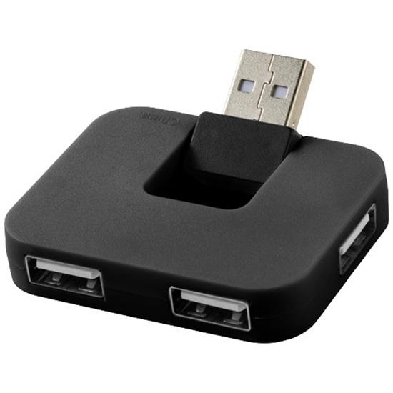 USB-hubb Gaia 4-portar med tryck Svart