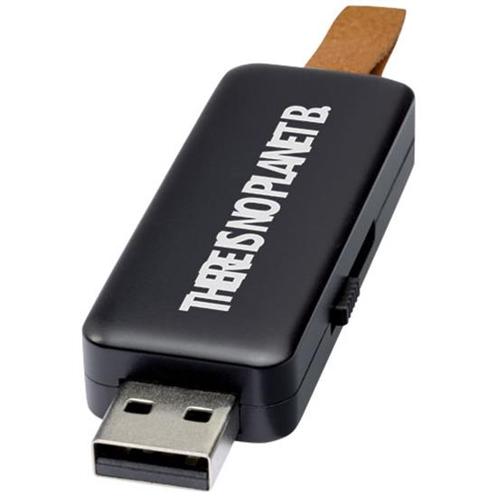 USB-minne Gleam 8GB upplyst logotyp med tryck Svart