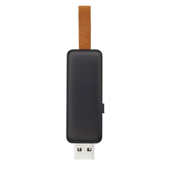 USB-minne Gleam 8GB upplyst logotyp med tryck Svart