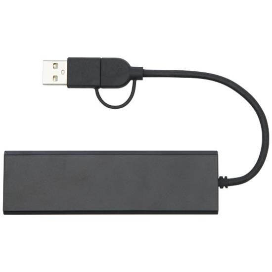 USB-hub Rise med tryck Svart