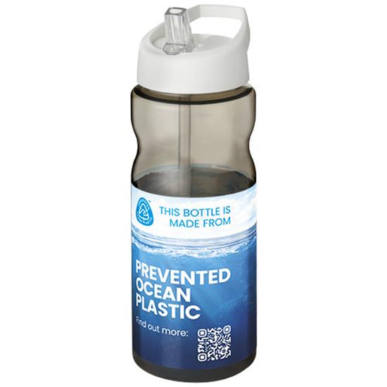 Sportflaska H2O Active® Eco Base 650 ml rPET med piplock med tryck Grå/Vit