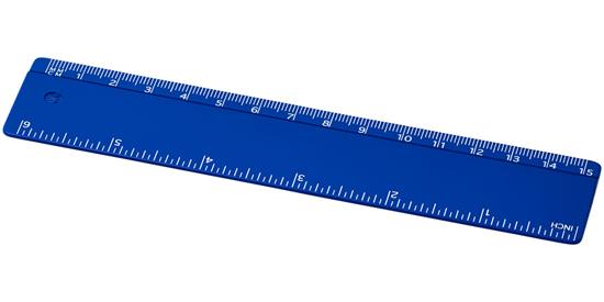 Linjal Renzo 15cm med tryck Blå