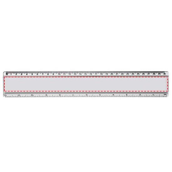 Linjal Ellison 30cm med pappersinlägg med tryck Vit