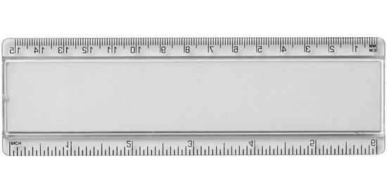 Linjal Ellison 15cm med pappersinlägg med tryck Vit