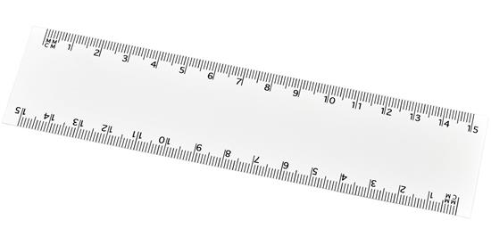 Linjal Arc 15cm flexibel med tryck Vit