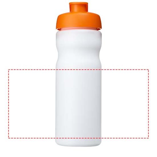 Sportflaska Baseline® Plus 650ml med uppfällbart lock med tryck Vit/Orange