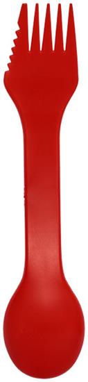 Epsy 3-in-1 – sked, gaffel och kniv med tryck Röd