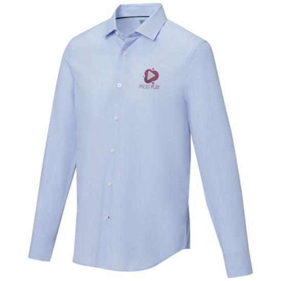 Skjorta Cuprite GOTS ekologisk med tryck Ljusblå