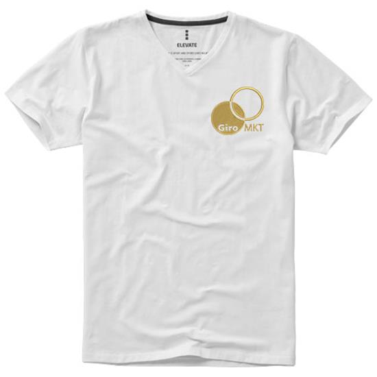 T-shirt Kawartha V-Neck GOTS ekologisk med tryck Vit