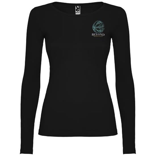 Långärmad T-shirt Roly Extreme Dam med tryck Svart