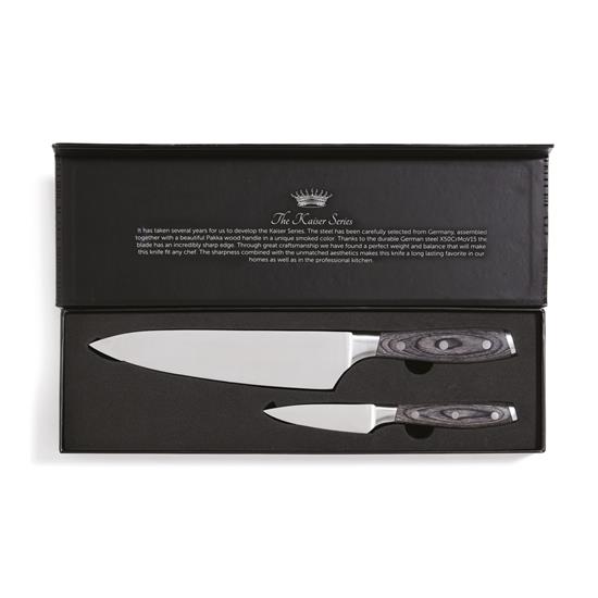 Kockkniv-set VINGA Kaiser 2st med tryck Silver
