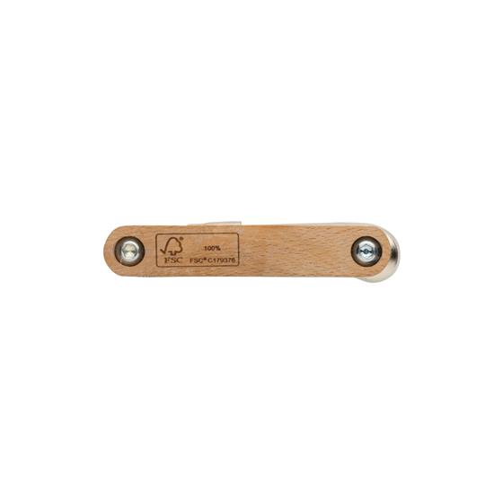 Sexkantsnyckel i FSC® trä med tryck Brun