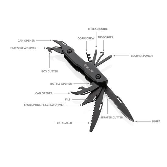 Multifunktionell Kniv Gear X med tryck Svart