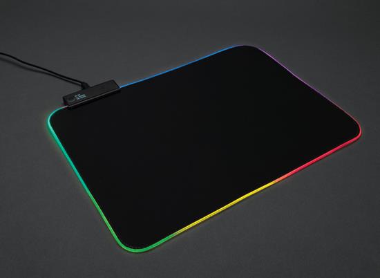 Musmatta RGB gaming 36x26cm med tryck Svart