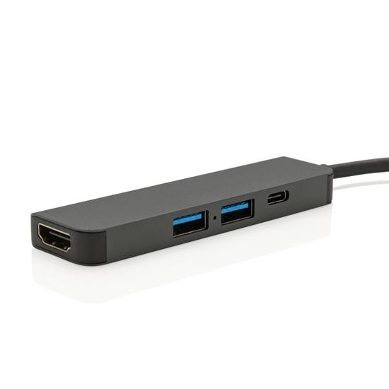 USB-hub Terra med HDMI port med tryck Grå