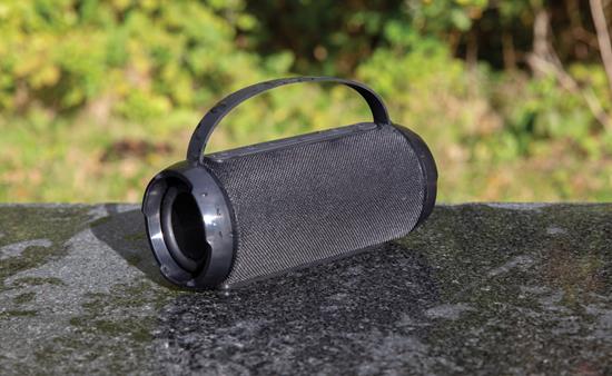 Högtalare Soundboom 6W vattentålig i återvunnen plast med tryck Svart