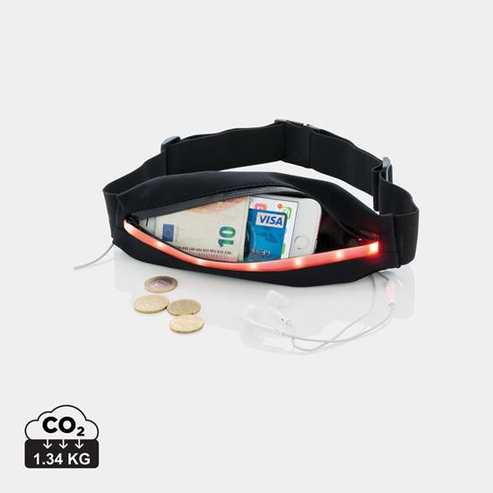 Sport/löparbälte-LED, Sport/löparbälte-LED med tryck Svart
