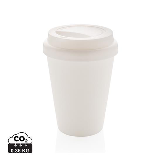 Take-Away Kaffe 300ml isolerad med tryck Vit