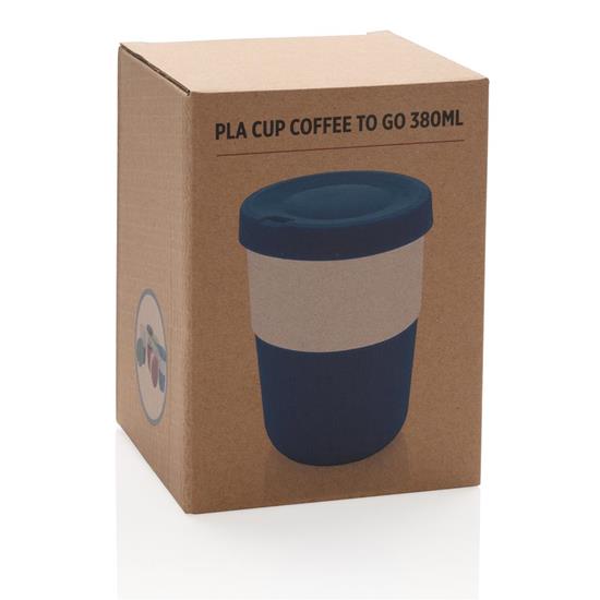 Take-Away Coffee-to-go 380ml med tryck Blå