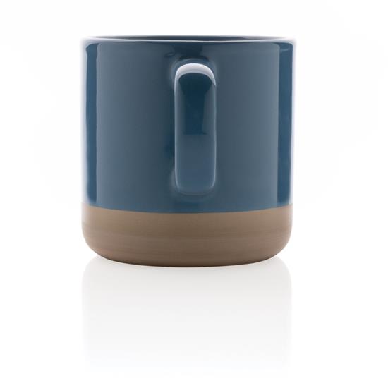 Keramikmugg Glaserad 360ml med tryck Blå