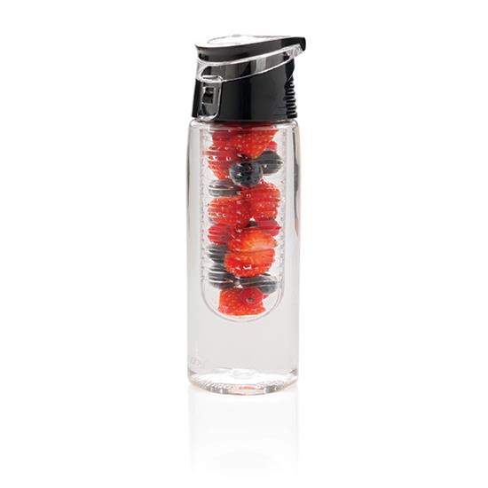 Låsbar flaska med fruktbehållare med tryck Vit