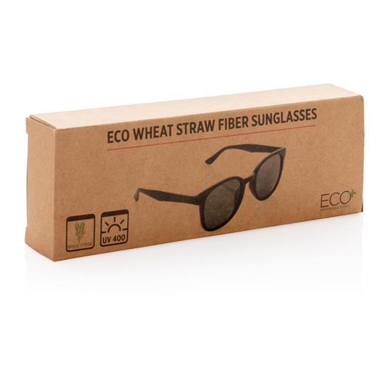 Solglasögon ECO av vetestrå med tryck Svart