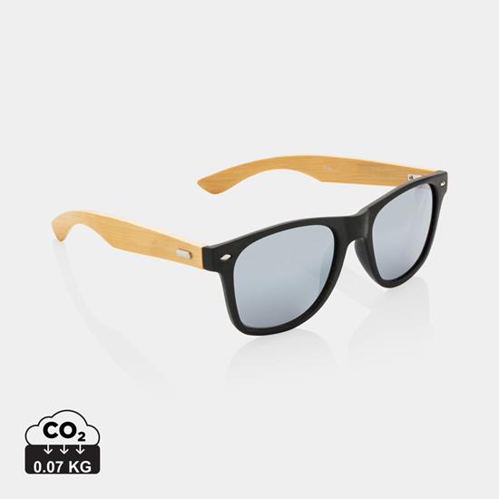 Solglasögon rPET & FSC® Bambu med tryck Svart