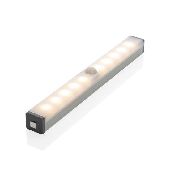 LED-lampa med rörelsesensor, laddningsbar med tryck Silver