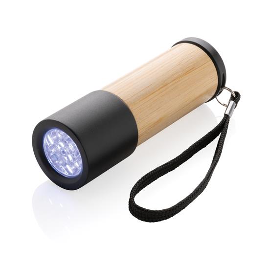 Ficklampa Bambu LED med tryck Brun
