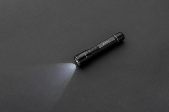 Ficklampa Gear X 3W USB-återuppladdningsbar med tryck Svart