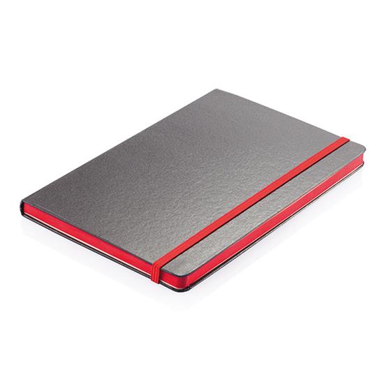 Anteckningsbok Deluxe A5 med färgade kantsidor med tryck Röd