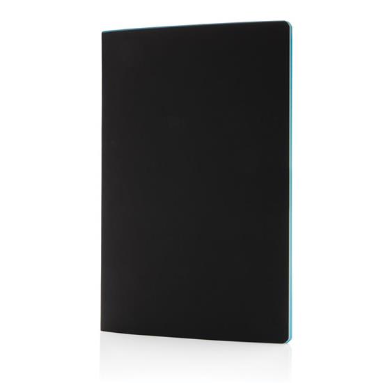 Anteckningsbok Softcover A5 med färgade kanter med tryck Blå