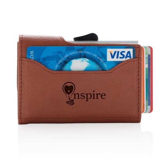 Plånbok C-secure RFID med tryck Brun